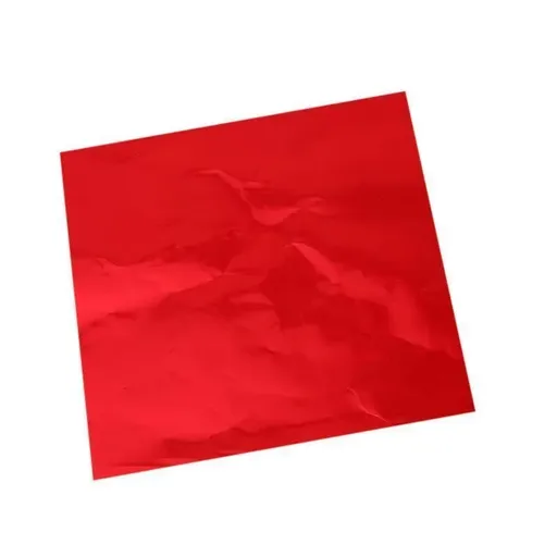 100PCS Tin Foil Aluminium Wrapping Square Chocolate Wrappers 10CM - Red/Gloss