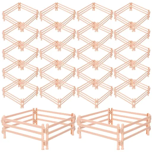 25-Piece Miniature Plastic Fence Set for Model Trains, Dollhouses, Garden Decoration, Landscape Scenes, and Craft Projects