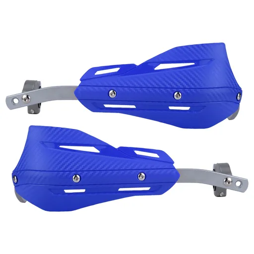 Professional Universal Motorcycle Handguards for Honda CC110 Cross Cub - Heavy Duty Aluminum Alloy Anti-Collision Brush Guards, Carbon Fiber Style Handlebar Protectors for Dirt Bikes and Off-Road Motorcycles - 1 Pair—Blue