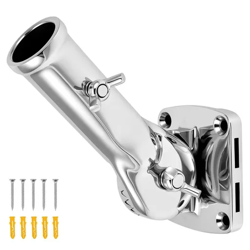 316 Stainless Steel Flag Pole Holder Supports up to 180 Degree Adjustment Installed on House Walls, Roofs, Garden Pillars, Boats, Docks, Decks, Trucks, and Porches