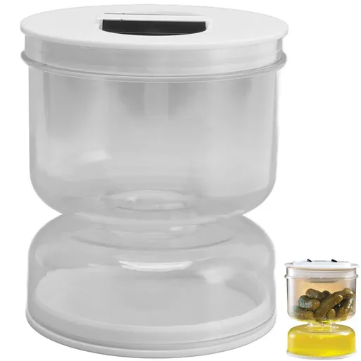 Pickle and Olive Hourglass jar, Pickle Flip Jar Separated from Wet and Dry, Pickle Jar with Strainer Flip for Airtight Food Storage