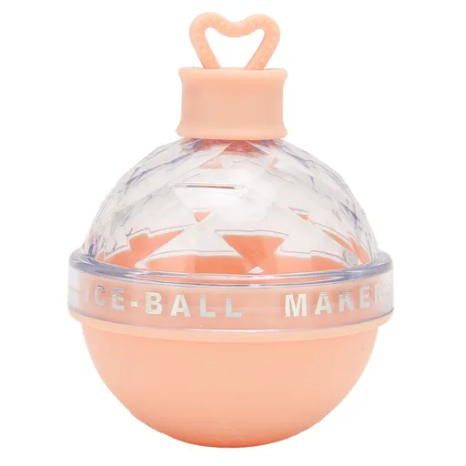 Ice Ball Mould Soft Bottom Cute Shape Round Ice Mold Maker for Wine Coffee Fruit Tea Pink