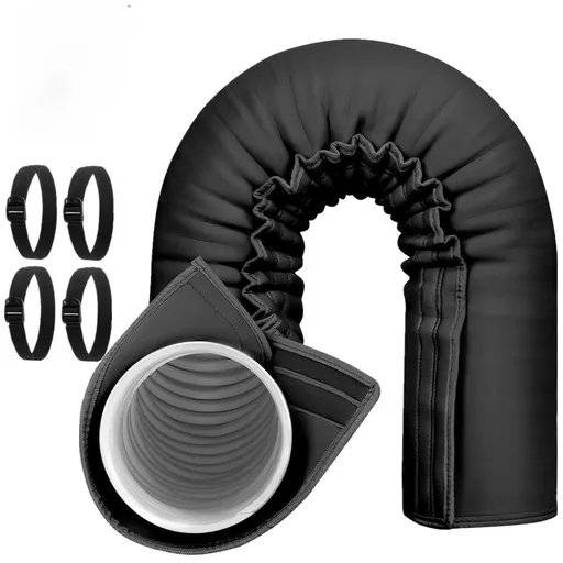 Portable AC Hose Insulation Sleeve, Portable Air Conditioner Hose Cover Wrap, Fits for 5" & 5.9" Diameter Exhaust Hose, Insulated Duct Cover with 4 Adjustable Straps for Window Vent Kit