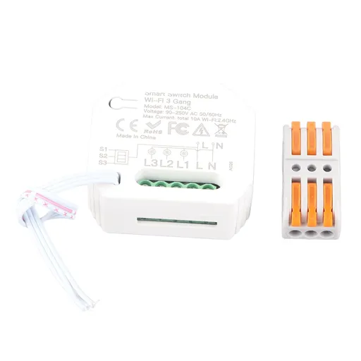 Smart Light Switch Module WiFi Control 3 Gang Wireless Compatible with Smart Speaker