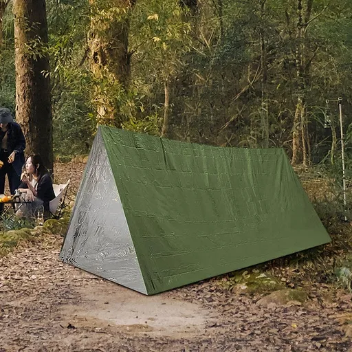 2-Person Emergency Tube Tent - Lightweight Mylar Survival Shelter for Year-Round Protection, Essential Camping & Hiking Gear for Outdoor Adventures & Emergencies