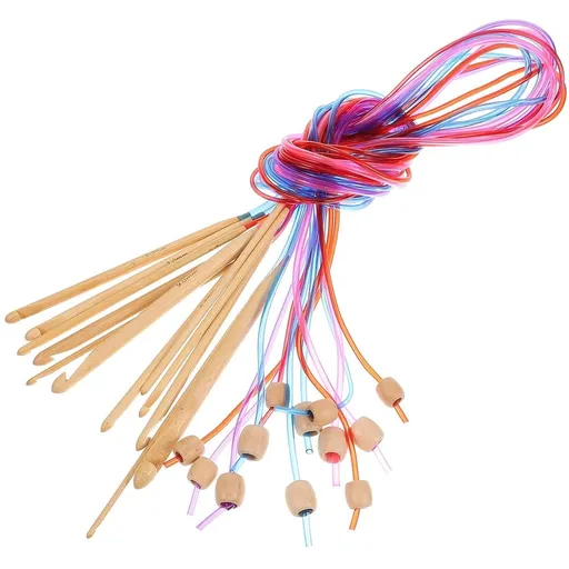 Wooden Crochet Hooks Set - Ergonomic Crochet Hook Tools for Knitting and Crafting