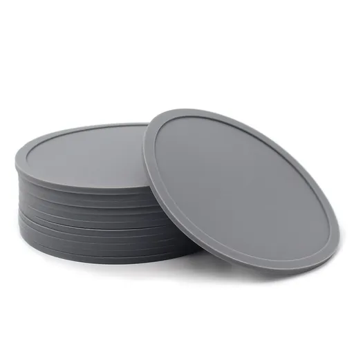 Silicone Coaster Round 10cm Non Slip Dingshuai Gray 10x0.3cm thin section