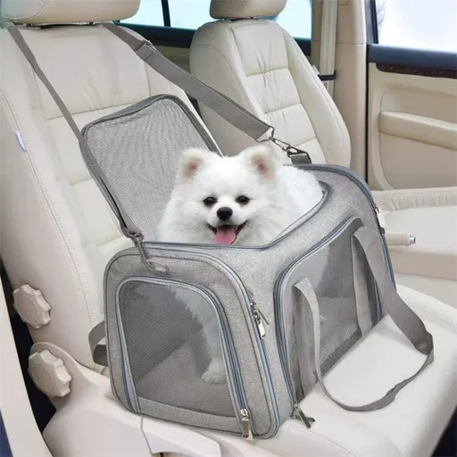 Breathable Multi-Functional Pet Carrier Backpack, Oxford Cloth Car Travel Cat & Dog Carrier, Large Capacity Portable Outdoor Pet Bag.(GREY,SIZE S)