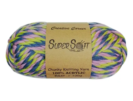 Chunky Super Soft Knitting Yarn 12 Piece Mauve Mix Acrylic
