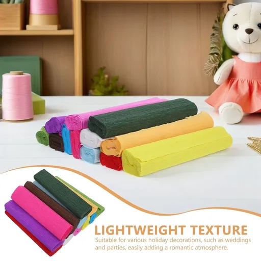 12 Rolls Decorative Crepe Paper Streamers for Birthday Party Decorations and Craft Supplies Assorted Colors