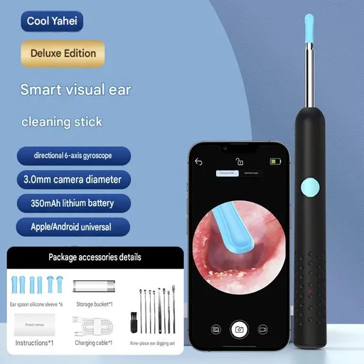 Smart Visual Earwax Removal Stick - Black