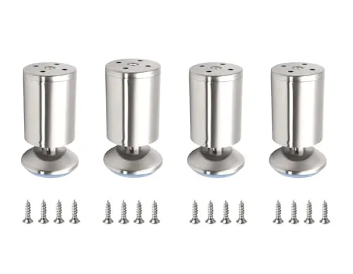 4 Pieces Stainless Steel Furniture Legs for Cabinets, TV Units, Desks and Wardrobes, Durable Replacement Feet for Home Furniture