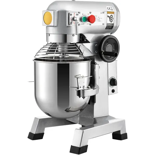 Professional Kitchen Mixer, 10Qt Capacity with Timer, 450W Stainless Steel Bowl Durable Electric Mixer for Commercial Use, 3 Speed Options 113/184/341 RPM, Includes Dough Hook & Whisk
