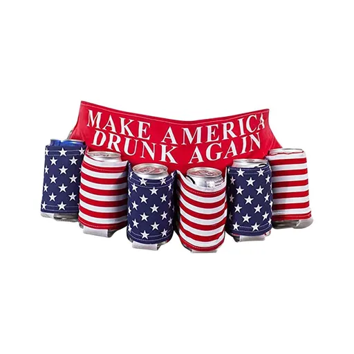 4th of July Novelty American Flag Themed Beverage Holder, Beer Belt Independence Day Drink Holder, Beer Belt Creative Picnic Party Belt, Unisex Soda Can Holster Belt for Party Outdoor