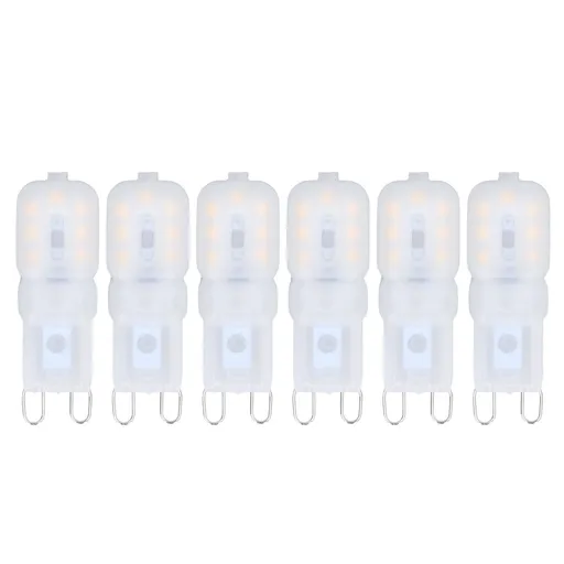 6Pcs G9 LED Light Bulbs Dimmable 3W Energy Saving 360 Degree Light Light Bulb for Ceiling Lamps and Pendant Lamps Warm White 220-240V