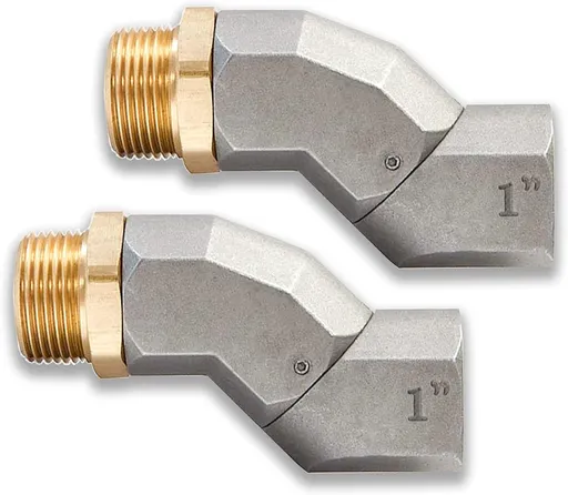 (1" NPT, 2PCS) Fuel Hose Swivel 360 Rotating Connector for Fuel Transfer Pump Fuel Nozzle Multi Plane Fuel Plane Swivel