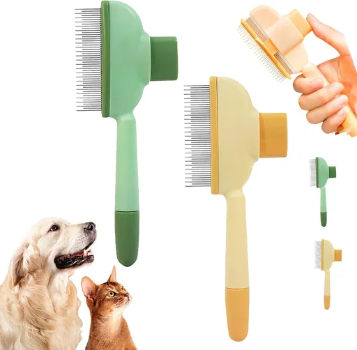 Zen Brush for Cats, New Avatar Zenbrush Cat Comb, Upgrade Self-Cleaning Pet Flea Comb Grooming Brush, Short&long Cat Dogs Multi-function Grooming Brushs for Massaging and Removes Fur (Mix)