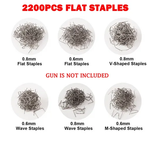 2200PCS Plastic Welder Garage Tool Hot Staple Staplers Bumper Repair Welding Kit