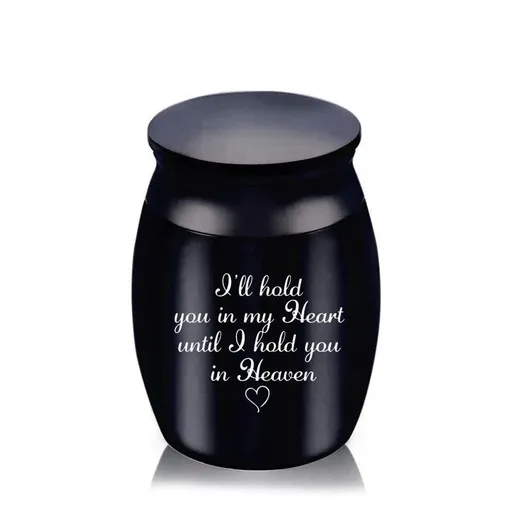 Cremation Urn Holder for Ashes Small Dog Cat Pet Memorial Keepsake Box Funeral - Black