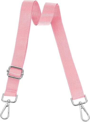 Wide Shoulder Strap, 2.5cm Adjustable Purse Strap Replacement Crossbody Strap for Shoulder Bag Handbag, Pink, Silver Pull Core Buckle
