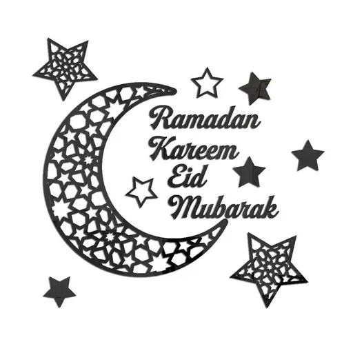 Ramadan Crescent Acrylic Mirror Sticker 3D Self Adhesive Wall Sticker for Doors Windows Closets