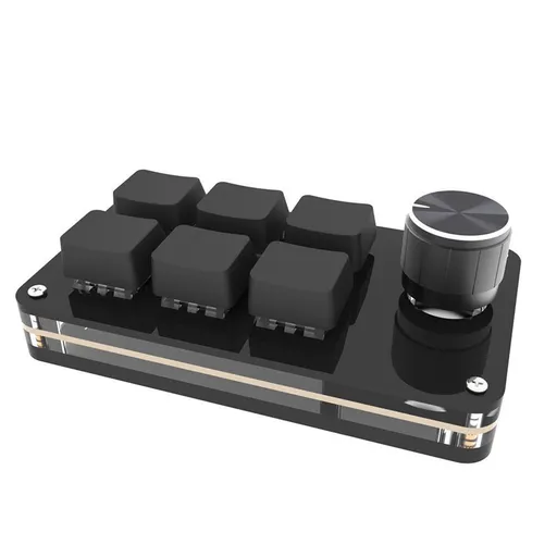 Mini 6-button keyboard, programmable keys, customizable shortcuts, mechanical USB keyboard