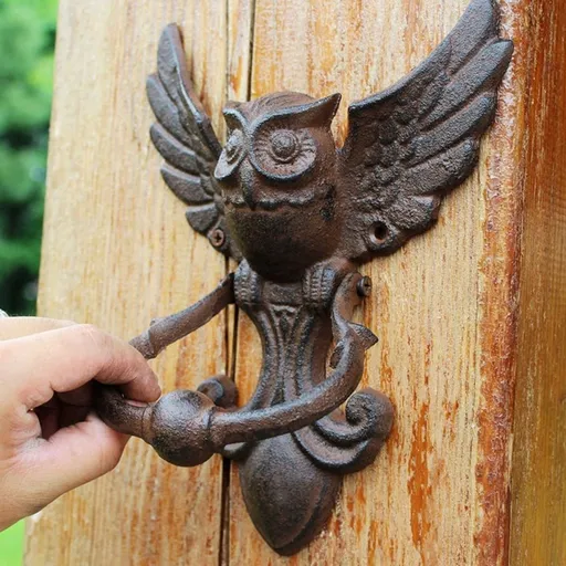 Retro Owl Door Knocker Made of Iron for Yard Use Black Color Adds Retro Style to Home Decor 1pc