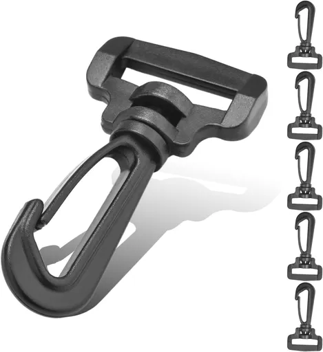CooBigo 12PCS Plastic Swivel Snap Hook Clips for Purse,1 Inch Rotary Clasp Purse Strap Hardware for Bag Making Nylon Webbing Hook Backpack Strap Clip Lanyard Clasp Keychains Replacement