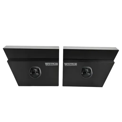 Under Tray Tool Box Underbody Pair Set 600mm Black Aluminium