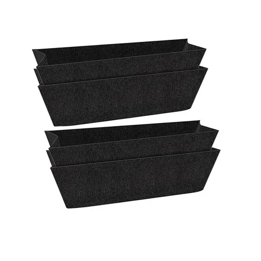 Non-Woven Fabric Plant Grow Bags Replacement Coco Liner Window Basket,Trough Shaped Wall and Deck Mount Planters,Round Hanging Basket (4Pack, 24)