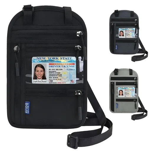 Travel Neck Wallet with Blocking Waterproof Travel Neck Pouch Passport Holder for Women and Men Keep Your Cash Credit Cards and Phone Safe for Secure Travels