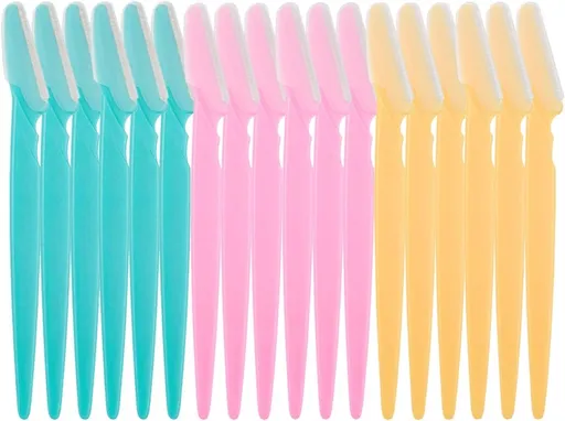 Eyebrow Shaping Tools - Eyebrow Shavers - Safe Facial Hair Removal with Razor and Trimmer - 18 Items