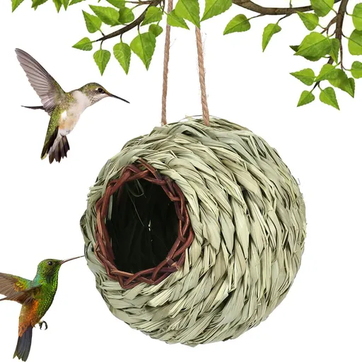 Birdhouse - Bird nest - Hand-woven - Birdhouse decoration - Garden decoration - Living room decoration - Bedroom decoration - Christmas decoration - Outdoor decoration - Courtyard decoration - Spherical - 1 piece
