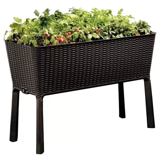 Dark Brown Easy Grow Planter Bed Brown with Water Gauge and Drainage System