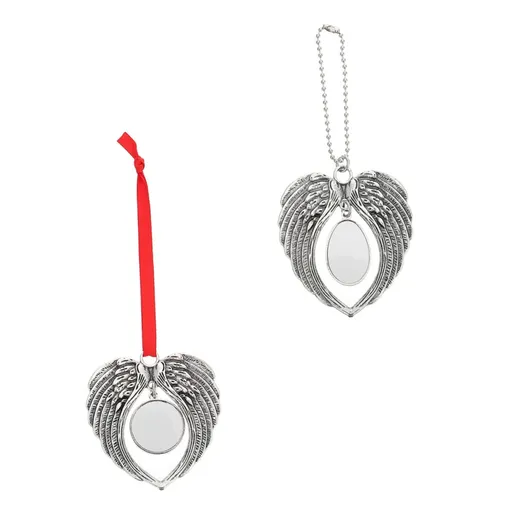 2pc Sublimation Wing Blanks Angel Wings Pendant Zinc Alloy Vintage Baffle Wings Hanging Ornament for Jewelry Making Car Hanging