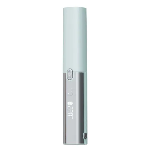 Green Cordless 2-in-1 Hair Straightener and Curler - Rechargeable Mini Styling Tool with Ceramic Coating, LED Display, 4 Temperature Settings, Travel Friendly Design for Women