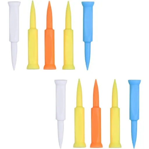 10pcs Golfs Tees Plastic Flat Design for Golf Lovers Sturdy Easy to Use Lightweight Accessory Beautiful Fashionable Style Gift for Golf Lovers