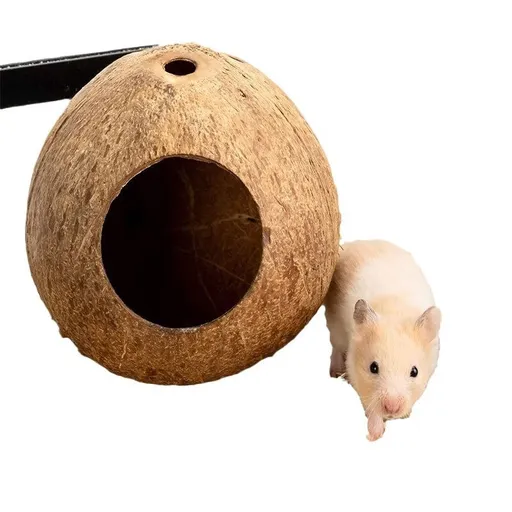 Coconut Hut Hamster House Bed for Mice Small Animal Cage Habitat Decor it's reusable and eco-friendly, it's able to use daily