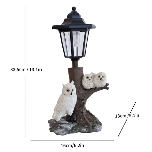 Resin Hummingbird Solar Lamp Outdoor Garden Sculpture Couple Hummingbird - Multi-color - Size 52