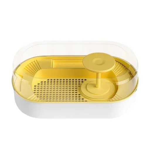 Small Turtle Feeding Tank Basin Aquarium Feeding Box for Turtles Reptiles - Yellow