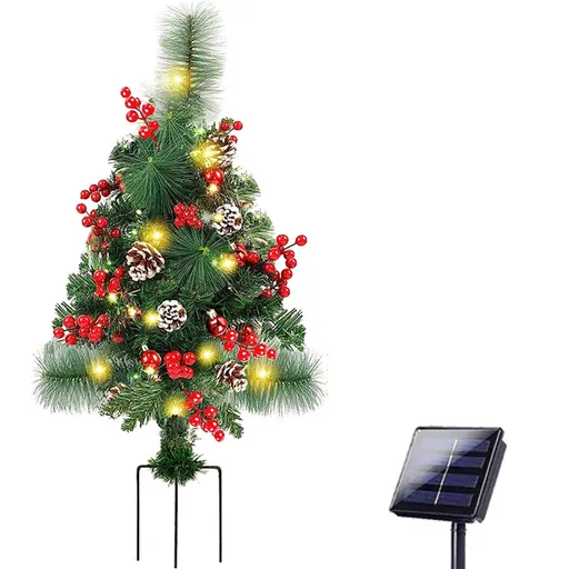 Solar Christmas Tree Garden Stake Lights Outdoor Christmas Tree Lighted Yard Decorations