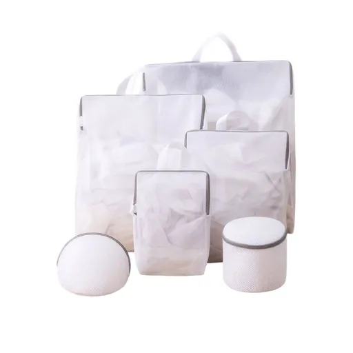 Fine Mesh Laundry Bags 6 Piece Set for Washing Machine Use with Handle Portable Durable Laundry Pockets for Delicates Clothing Organization Home Daily Use General