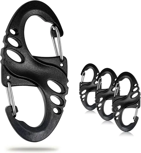 12 Pack 2" Carabiner Clip Plastic S Carabiner Clips Paracord Keychain Hooks for Key Chain Backpacks Bags Zipper Clip Accessories