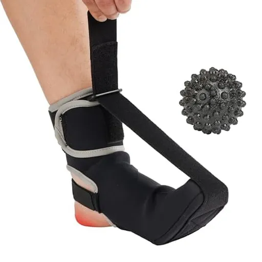 Plantar Fasciitis Night Splint Sock: Unisex Upgraded Soft Foot Brace with Massage Ball for Pain Relief Caused by Plantar Fasciitis Achilles Tendonitis Foot Drop Heel Spur Flat Arch,Small