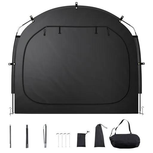 Bike Storage Tent, 3 to 4 Bikes, Outdoor Spacious Bike Storage Tent with Ventilated Window, Waterproof Easy-to-Install Bike Tent with High Strength Fiberglass & Dual Zippers, Fit for Bicycle