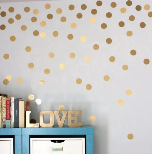 50 Pack Gold Dot Wall Stickers, 4 cm