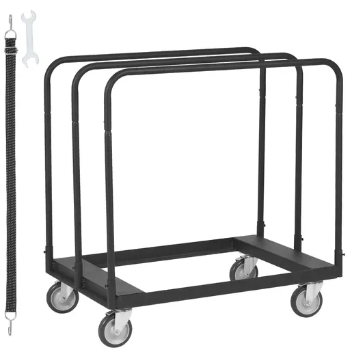 Drywall Cart, 1500 LBS Panel Dolly Cart with 36.02" x 24.02" Deck and 5" Swivel Wheels, Heavy-Duty Drywall Sheet Cart, Handling Wall Panel, Sheetrock, Lumber, for Garage, Home, Warehouse