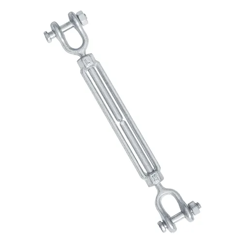 1/4" Jaw Jaw Turnbuckle Galvanized Jaw and Jaw Turnbuckle, Jaw Jaw Closed Body Marine Turnbuckle Jaw, 2000lbs Working Load Limit, Durable for Wire Rope Cable (1/4" x 4")