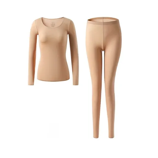 House Of Dasein 37 Degrees Constant Temperature Selfheating Thermal Underwear Winter Ultrathin - Cocoa Set