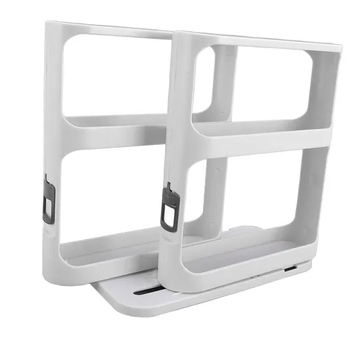 Pull Out Rotate Spice Rack 2 Tier Multipurpose Vertical Seasoning Organizer for Kitchen Cabinet White